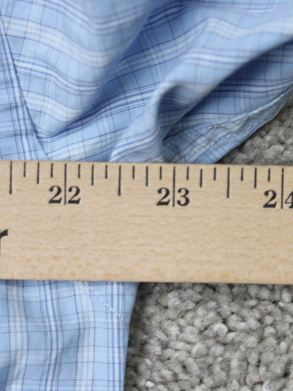 Canali Dress Shirt Mens 15 1/2, 39 Blue Check 100% Cotton Long Sleeve Button Up - Picture 10 of 12